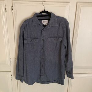 Field & Stream Flannel Shirt Blue Long Sleeve Casual Heavy Men's Large